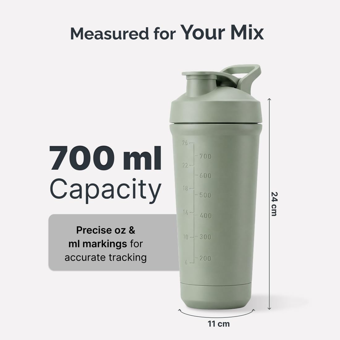 CULT Stainless Steel Shaker Bottle 700ml, Leakproof Lid, Bottom Opener, BPA-Free - label detail (12)