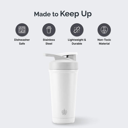CULT Stainless Steel Shaker Bottle 700ml, Leakproof Lid, Bottom Opener, BPA-Free - packaging (27)