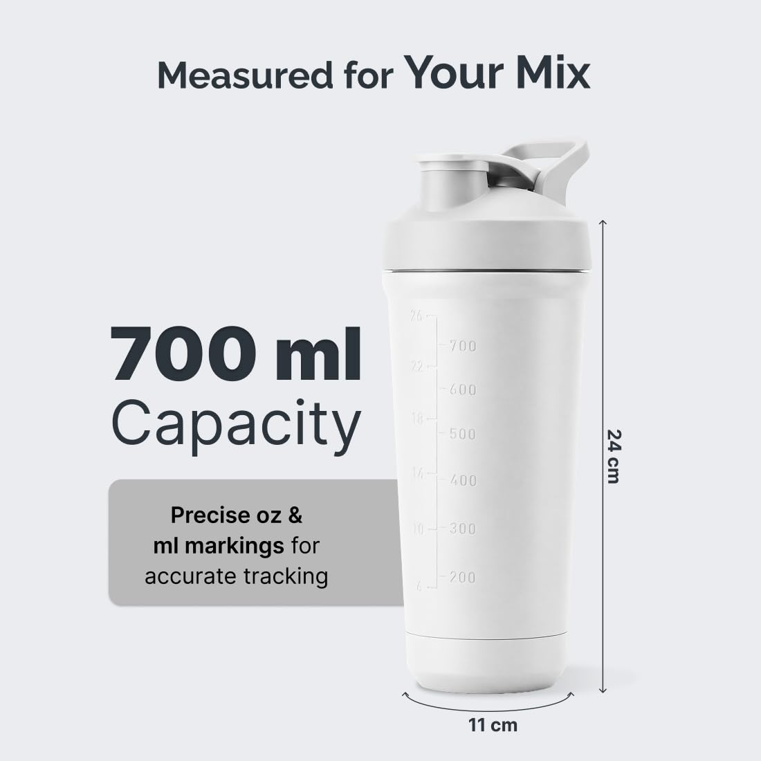 CULT Stainless Steel Shaker Bottle 700ml, Leakproof Lid, Bottom Opener, BPA-Free - close-up detail (30)