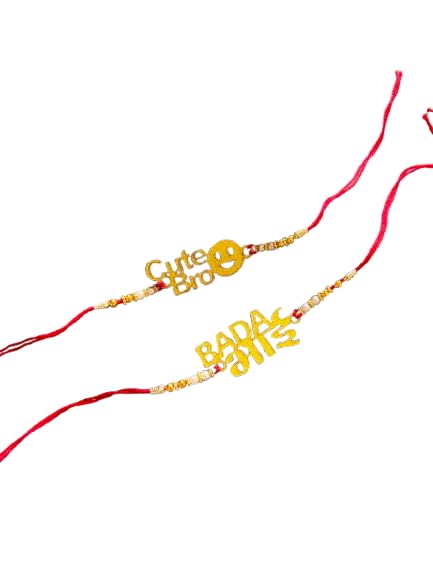 Cute Bro and Bada Bhai Thread Rakhi SET OF 2