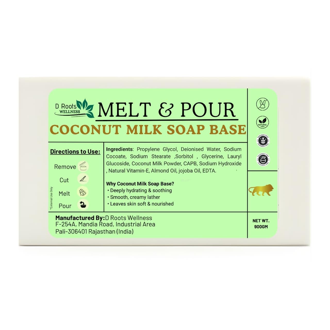 D Roots Wellness Melt and Pour Soap Base, 900g, Unscented DIY Soap Making Base