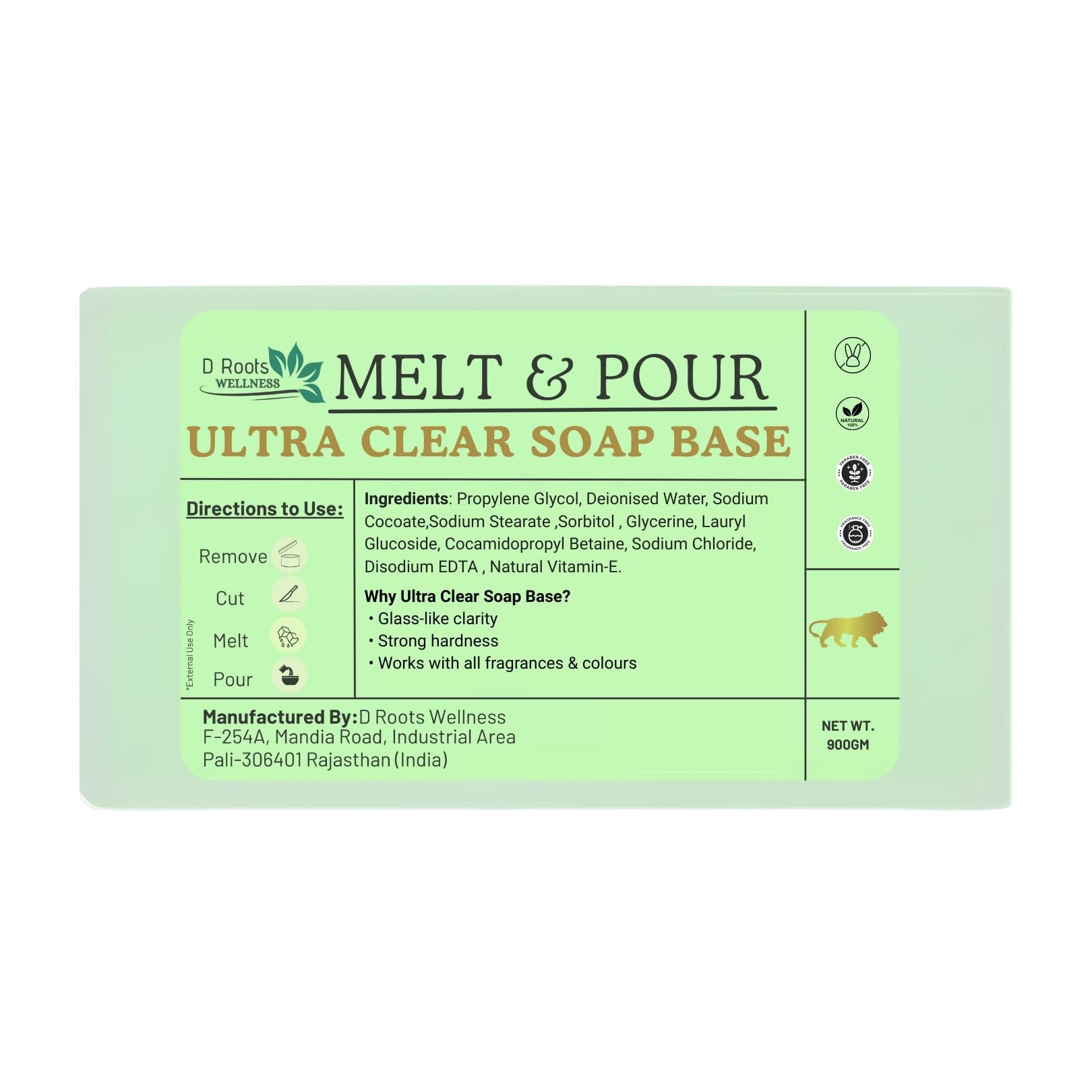 D Roots Wellness Melt and Pour Soap Base, 900g, Unscented DIY Soap Making Base (12)