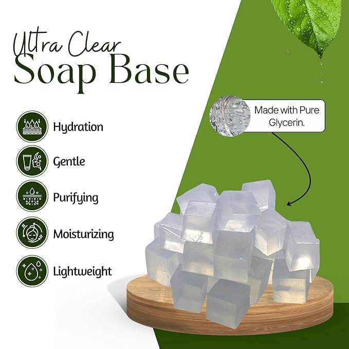 D Roots Wellness Melt and Pour Soap Base, 900g, Unscented DIY Soap Making Base - front view (13)