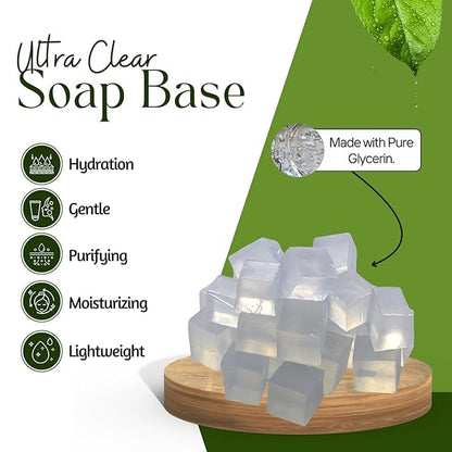 D Roots Wellness Melt and Pour Soap Base, 900g, Unscented DIY Soap Making Base - front view (13)