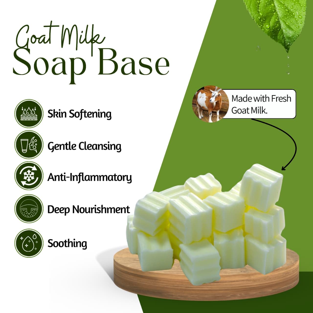 D Roots Wellness Melt and Pour Soap Base, 900g, Unscented DIY Soap Making Base - front view (8)