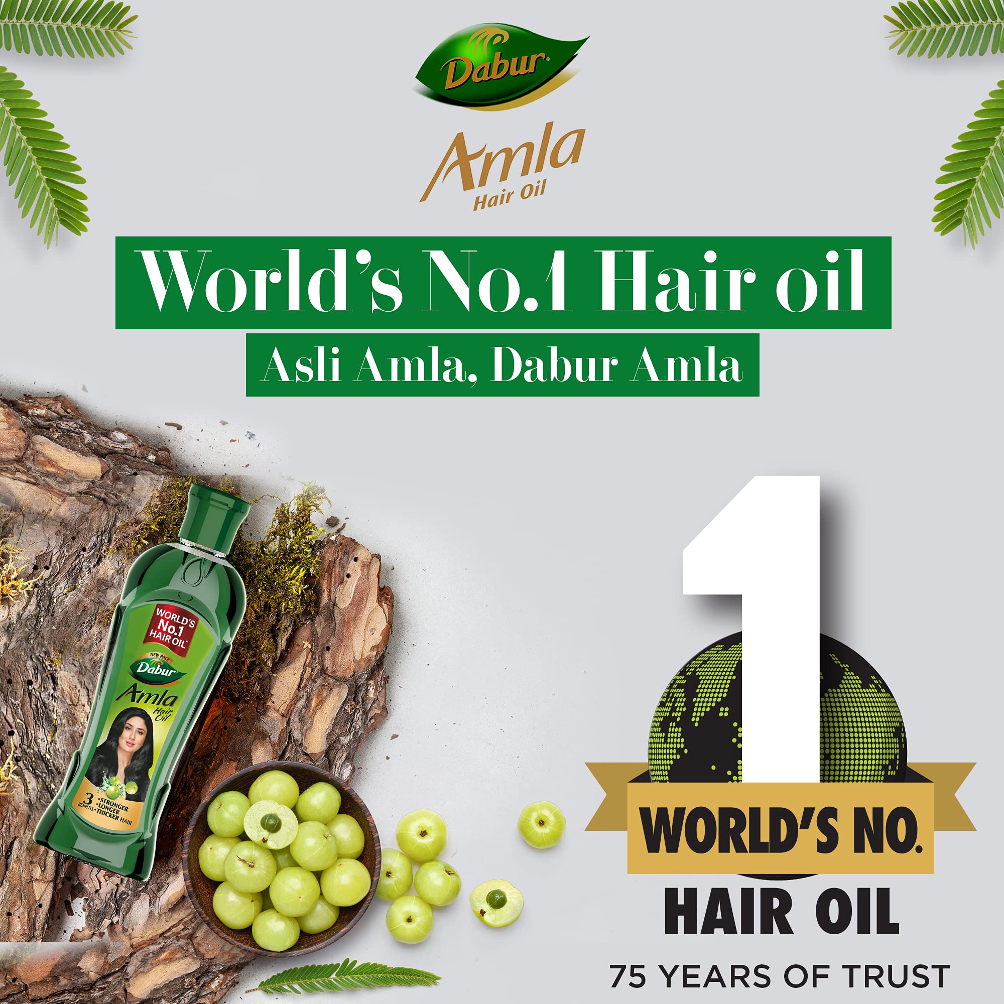 Dabur Amla Hair Oil, Herbal Hair Oil for Traditional Hair Care, 180ml-550ml - back view (12)