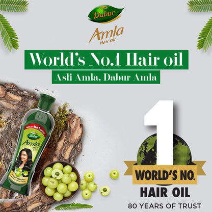 Dabur Amla Hair Oil, Herbal Hair Oil for Traditional Hair Care, 180ml-550ml - front view