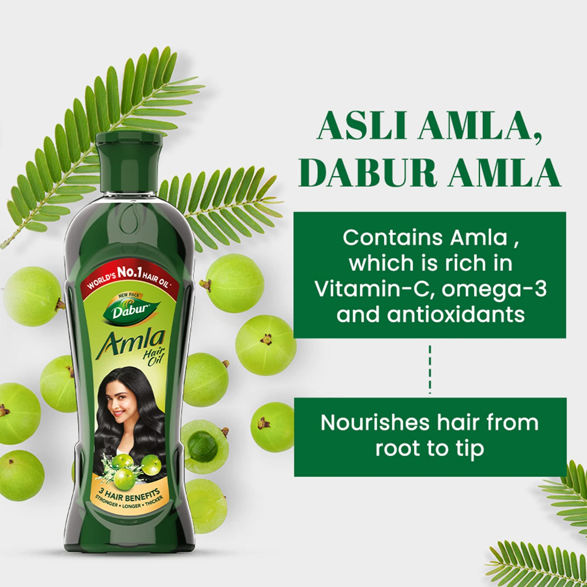 Dabur Amla Hair Oil, Herbal Hair Oil for Traditional Hair Care, 180ml-550ml - packaging