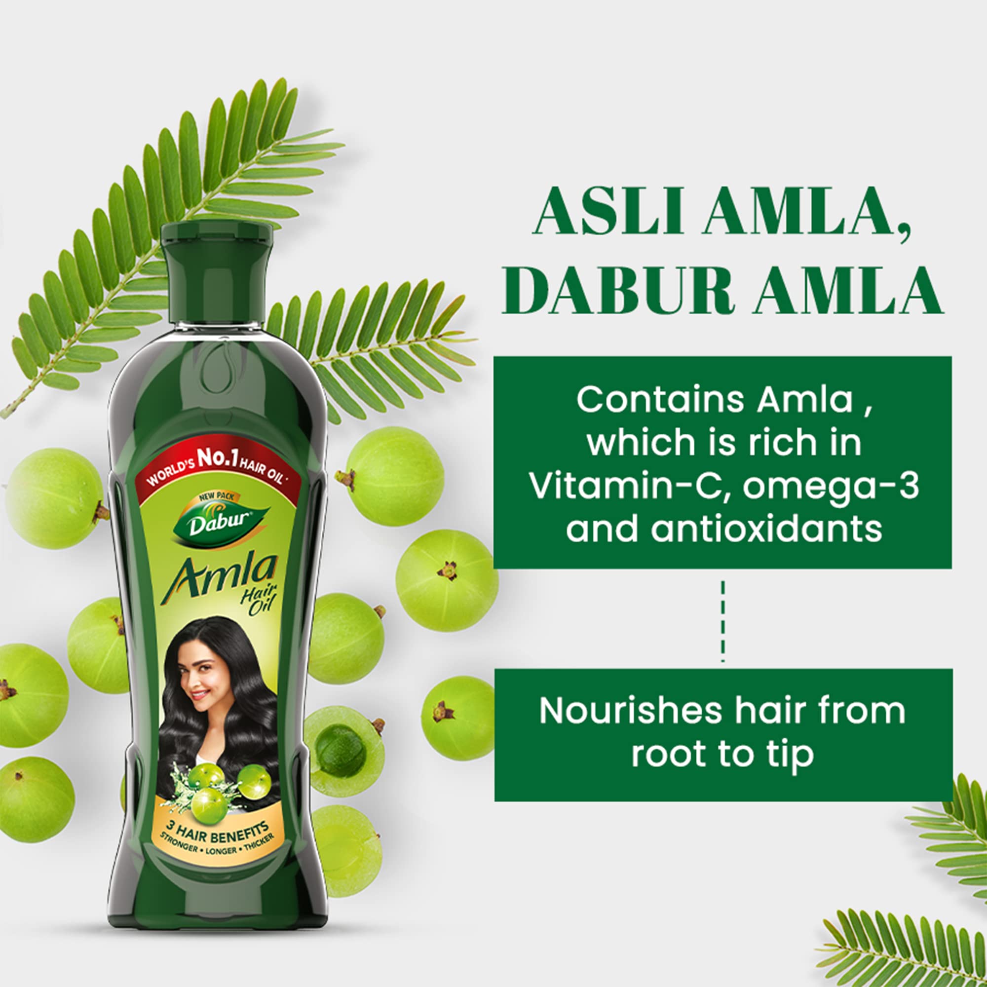 Dabur Amla Hair Oil, Herbal Hair Oil for Traditional Hair Care, 180ml-550ml - packaging