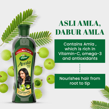 Dabur Amla Hair Oil, Herbal Hair Oil for Traditional Hair Care, 180ml-550ml - packaging