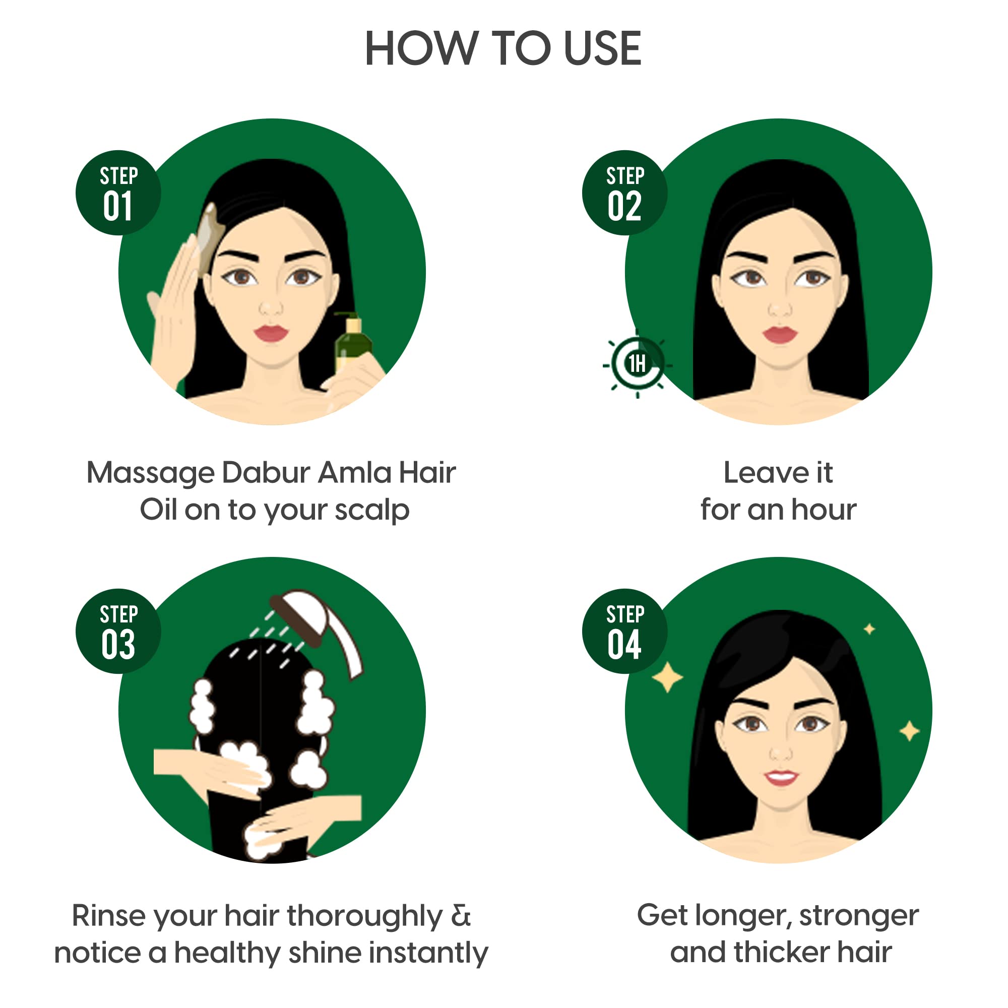 Dabur Amla Hair Oil, Herbal Hair Oil for Traditional Hair Care, 180ml-550ml - label detail