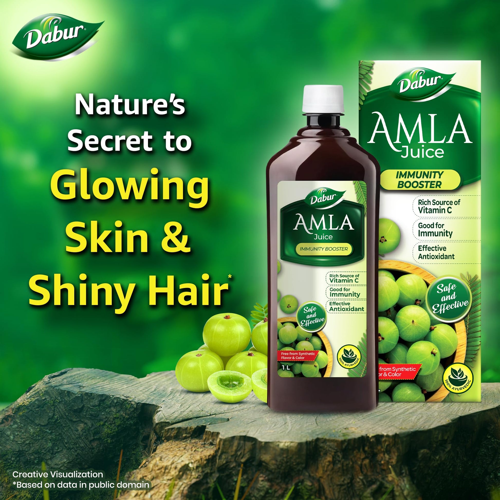 Dabur Amla Juice, 1L, Natural Herbal Supplement, Ayurvedic Formula - front view