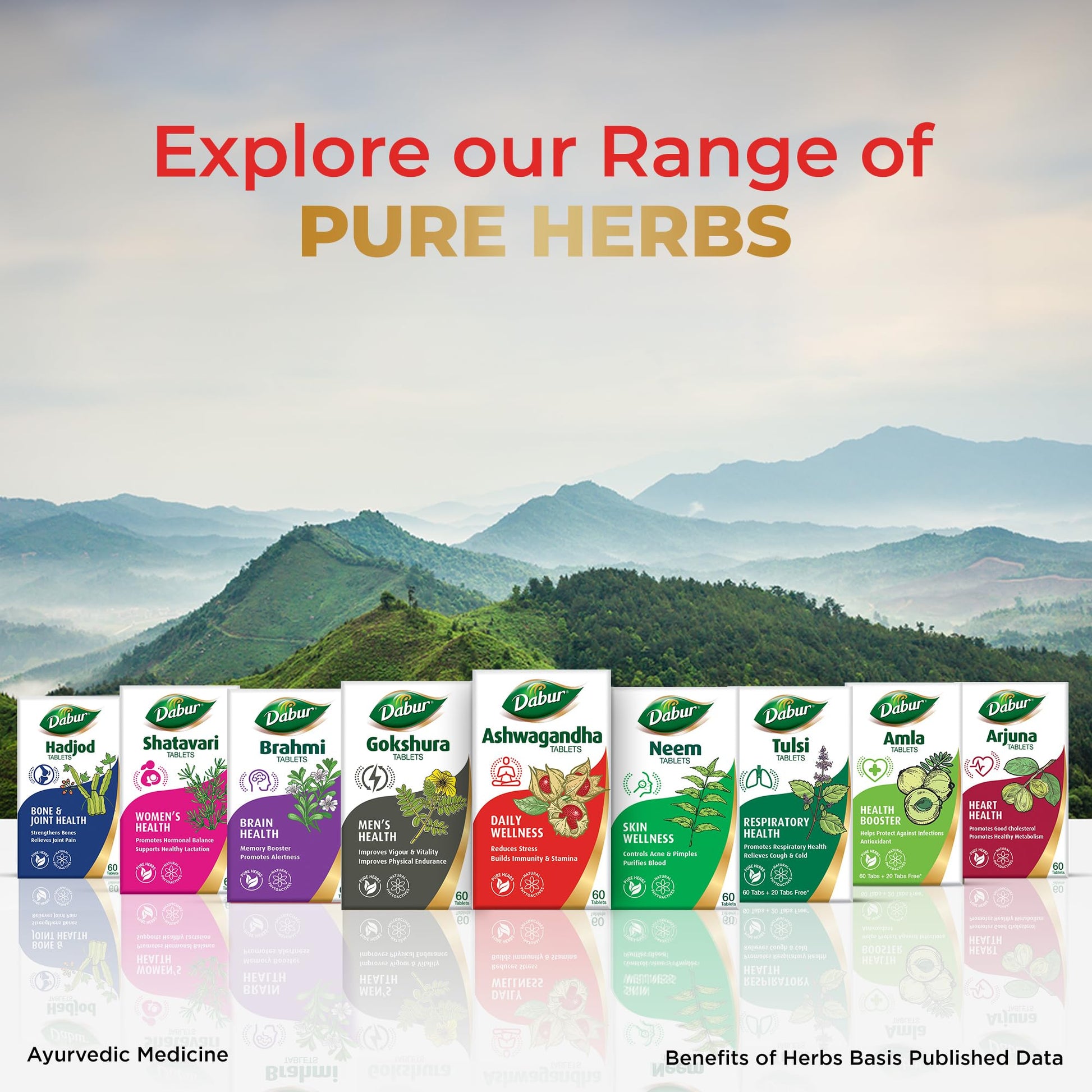 Dabur Ashwagandha Tablets - 60 tabs | General Wellness Tablets | Stress Relief | Rich in Antioxidants | Immunity Booster | Ri