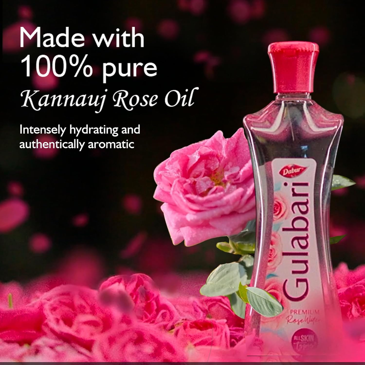 Dabur Gulabari Pure Rose Water Facial Toner, Rose Water, No Preservatives, All Skin Types - front view (19)