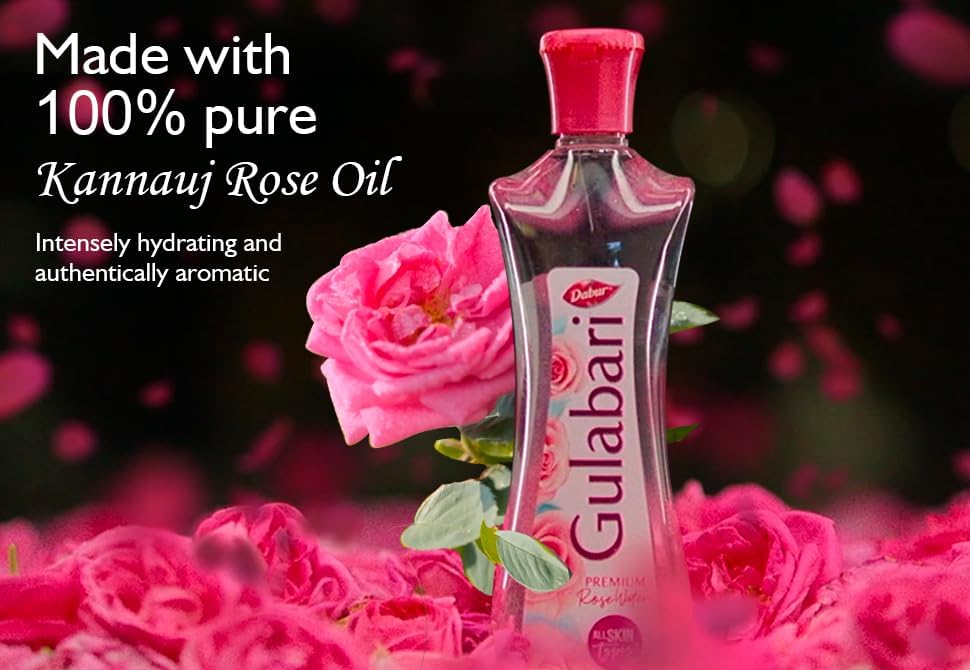 Dabur Gulabari Pure Rose Water Facial Toner, Rose Water, No Preservatives, All Skin Types - front view (27)