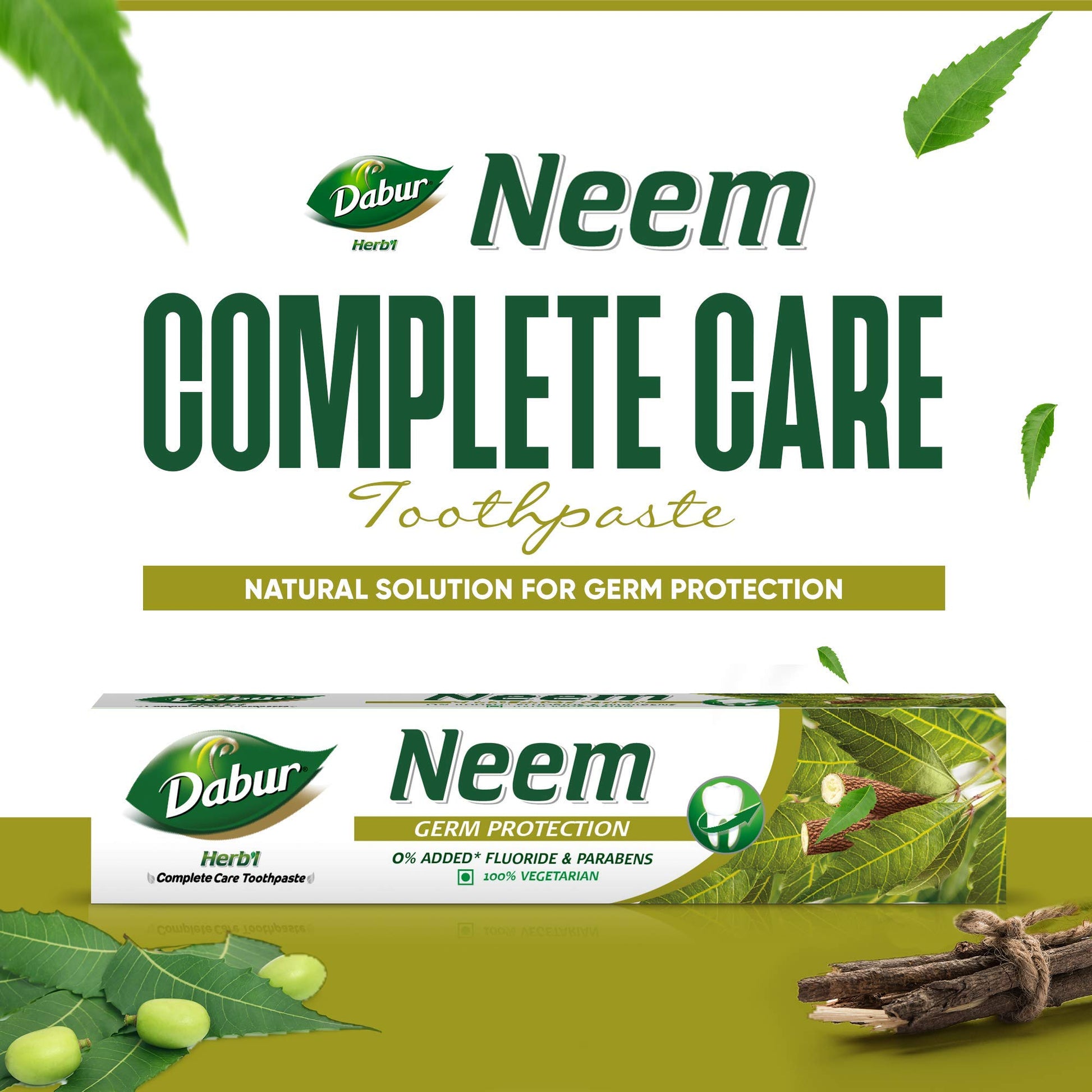 Dabur Herb'l Neem - Germ Protection Oral Care Toothpaste - 200 g - front view