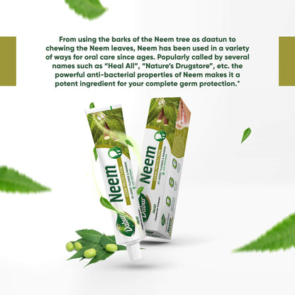 Dabur Herb'l Neem - Germ Protection Oral Care Toothpaste - 200 g - label detail