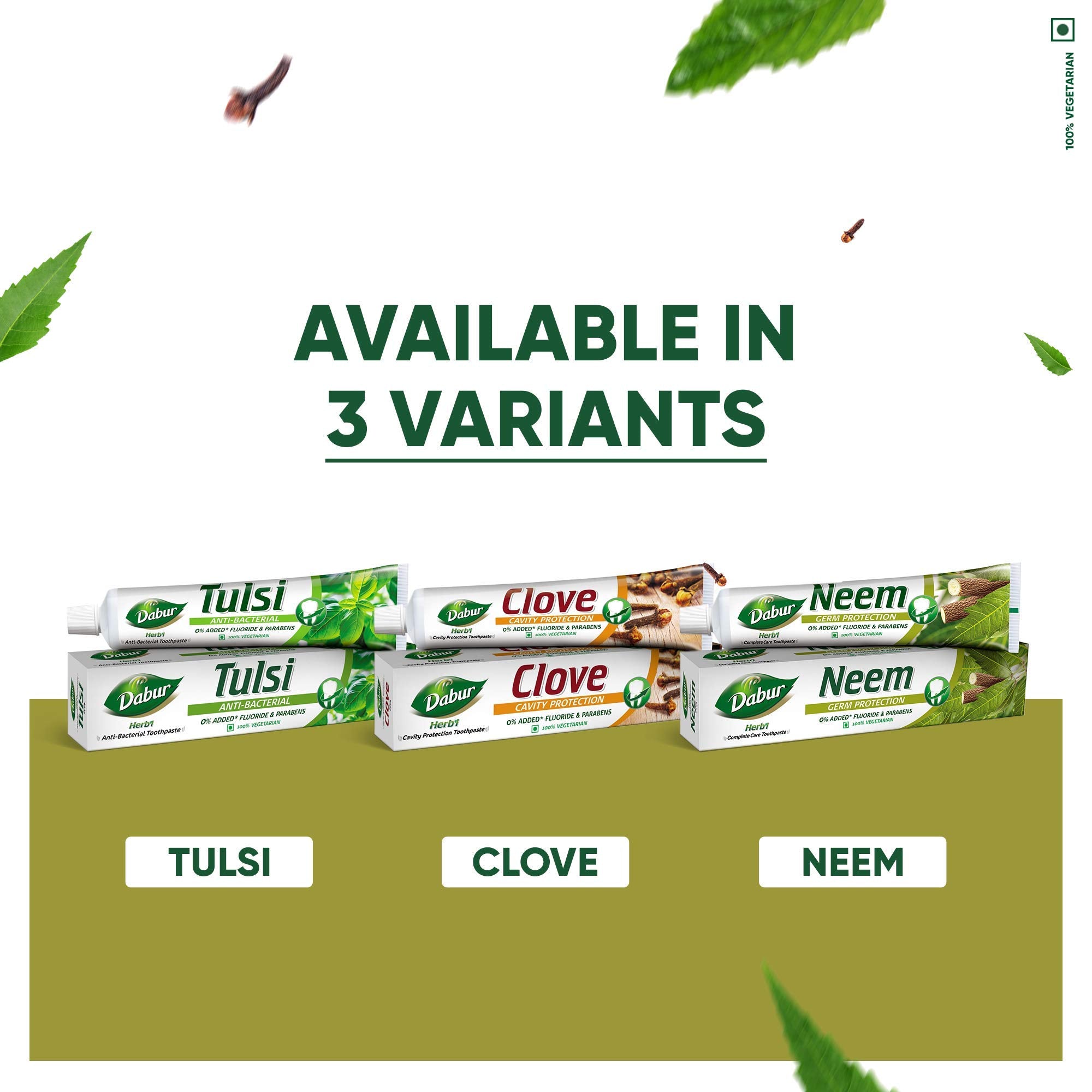 Dabur Herb'l Neem - Germ Protection Oral Care Toothpaste - 200 g - close-up detail