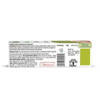 Dabur Herb'l Neem - Germ Protection Oral Care Toothpaste - 200 g - close-up detail (9)