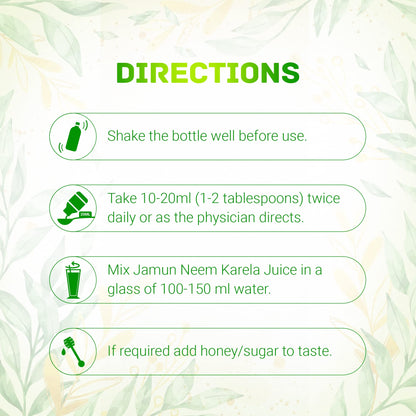 Dabur Jamun Neem Karela Juice, Traditional Ayurvedic Herbal Supplement, Pure Botanical Extract Blend, Adult Use Formula - lab
