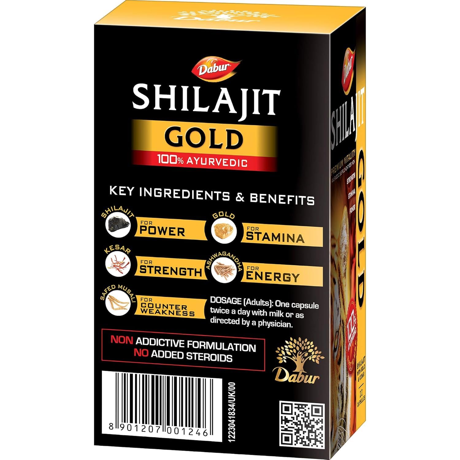 Dabur Shilajit Gold Ayurvedic Herbal Supplement Capsules, 20 Count, Adult - in use