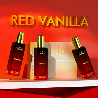 DAZAL Red Vanilla Eau de Parfum, 20ml, Unisex Perfume - label detail