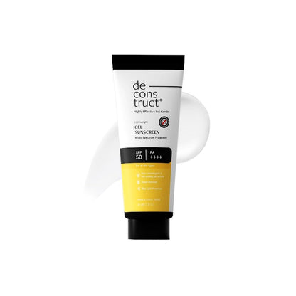 Deconstruct Gel Sunscreen SPF 50 PA++++ for Oily Skin - Lightweight, Non-Greasy, No White Cast, Broad Spectrum