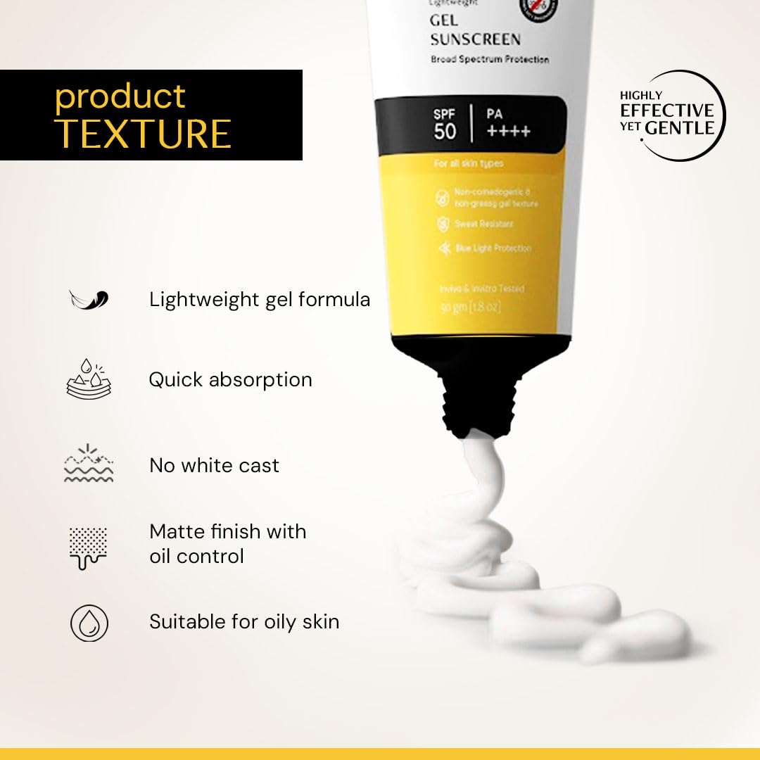 Deconstruct Gel Sunscreen SPF 50 PA++++ for Oily Skin - Lightweight, Non-Greasy, No White Cast, Broad Spectrum - label detail