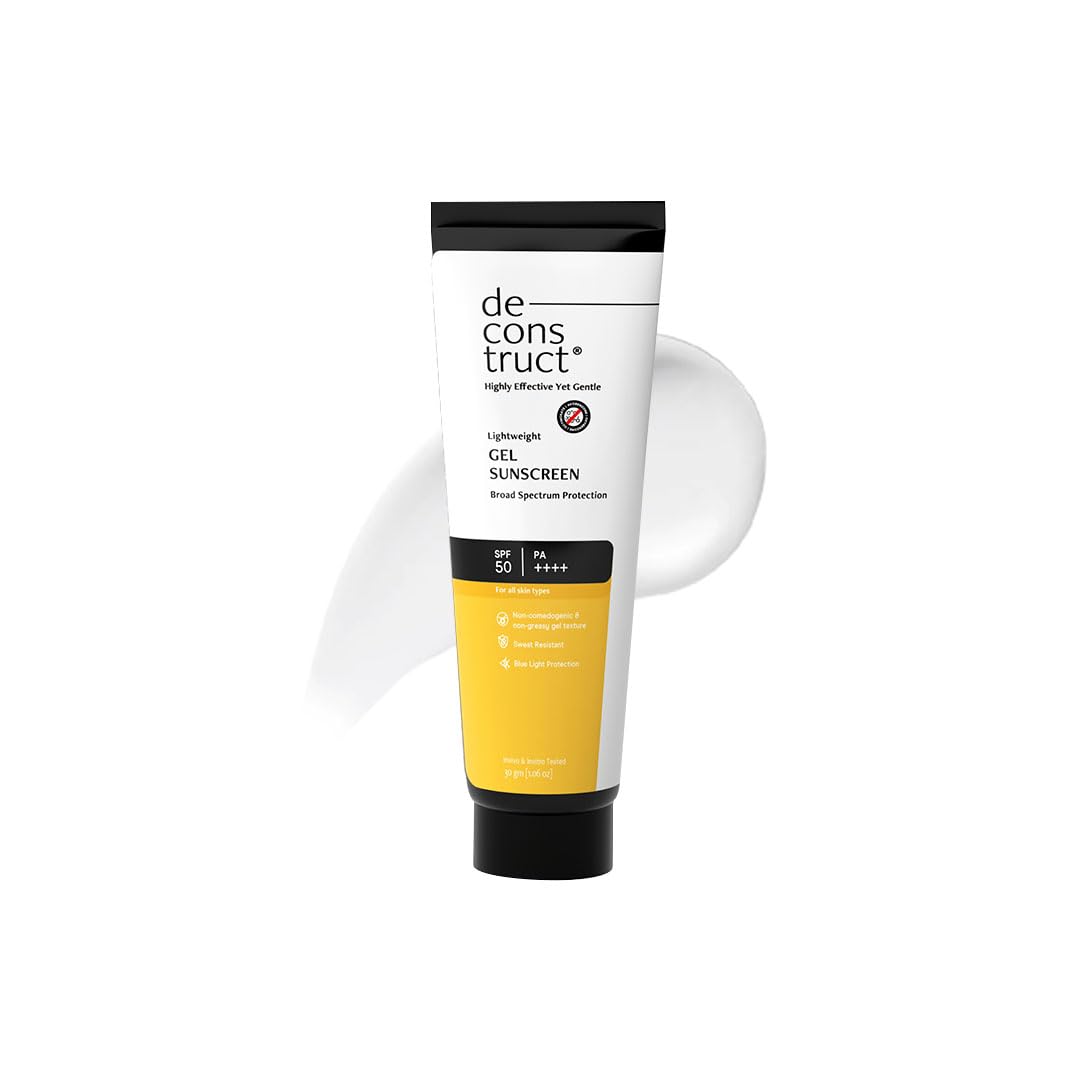 Deconstruct Gel Sunscreen SPF 50 PA++++ for Oily Skin - Lightweight, Non-Greasy, No White Cast, Broad Spectrum (16)