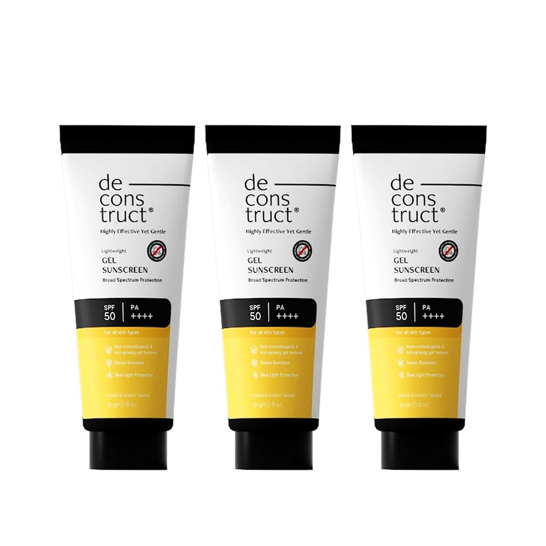 Deconstruct Gel Sunscreen SPF 50 PA++++ for Oily Skin - Lightweight, Non-Greasy, No White Cast, Broad Spectrum (22)