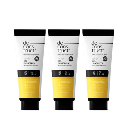 Deconstruct Gel Sunscreen SPF 50 PA++++ for Oily Skin - Lightweight, Non-Greasy, No White Cast, Broad Spectrum (22)