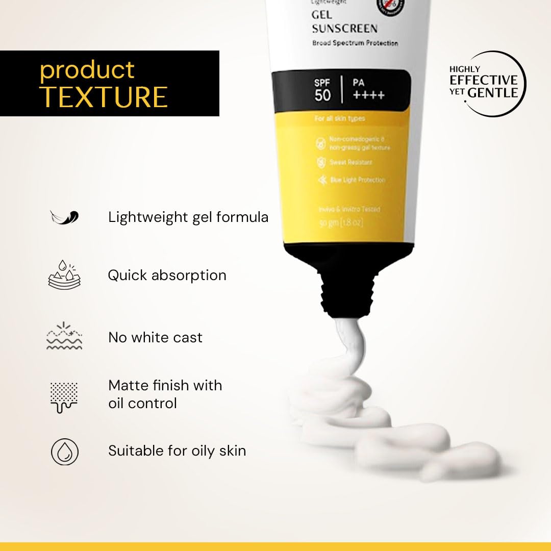 Deconstruct Gel Sunscreen SPF 50 PA++++ for Oily Skin - Lightweight, Non-Greasy, No White Cast, Broad Spectrum - label detail