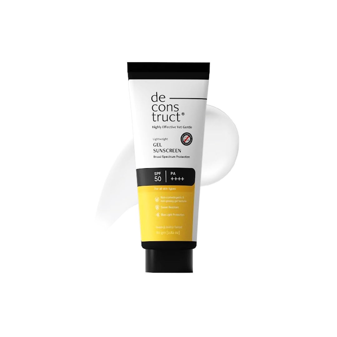 Deconstruct Gel Sunscreen SPF 50 PA++++ for Oily Skin - Lightweight, Non-Greasy, No White Cast, Broad Spectrum (9)