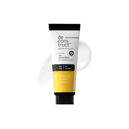Deconstruct Gel Sunscreen SPF 50 PA++++ for Oily Skin - Lightweight, Non-Greasy, No White Cast, Broad Spectrum (9)