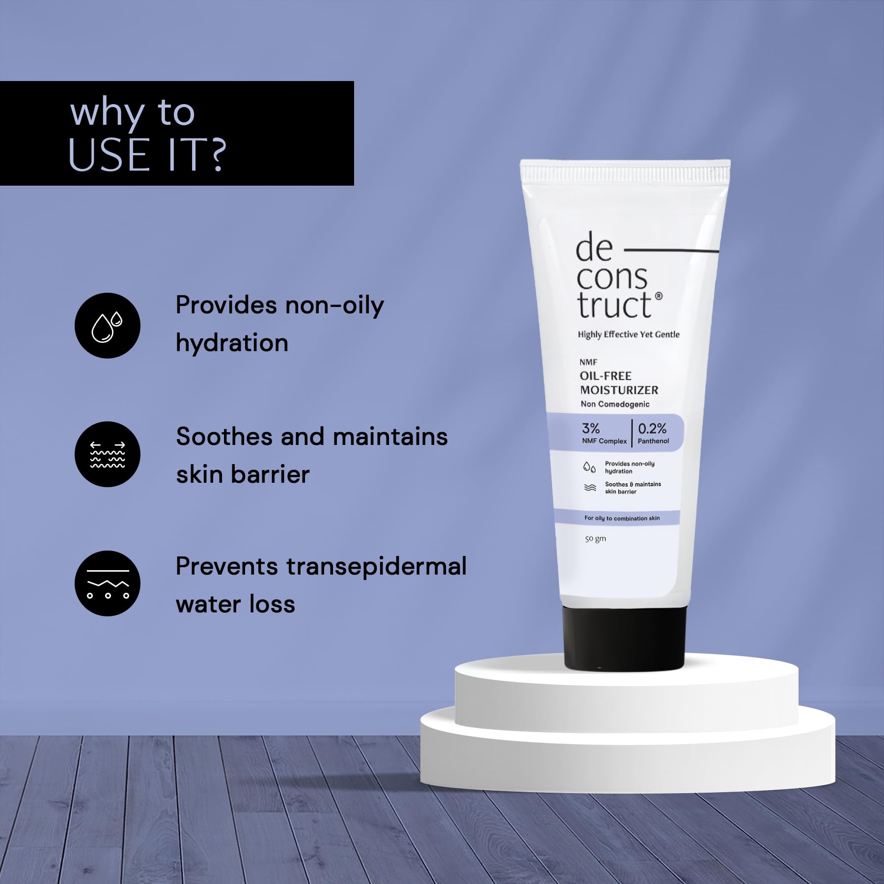 Deconstruct Oil-Free Face Moisturizer, 50g, Lightweight Non-Comedogenic for Oily Skin - front view (14)
