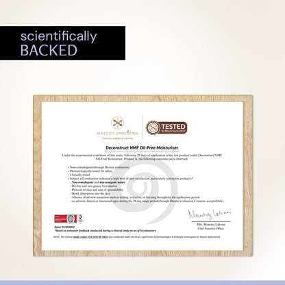 Deconstruct Oil-Free Face Moisturizer, 50g, Lightweight Non-Comedogenic for Oily Skin - ingredients panel