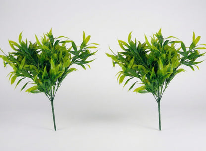 Dekorly 30CM Artificial Greenery Bush, Pack of 2, Designer Faux Leaf Bunch for Indoor Styling (13)