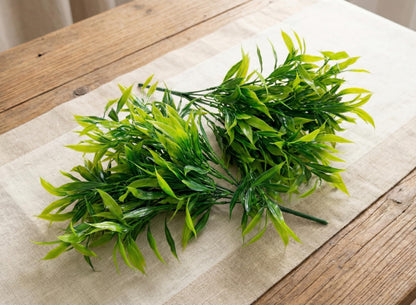 Dekorly 30CM Artificial Greenery Bush, Pack of 2, Designer Faux Leaf Bunch for Indoor Styling - front view (14)