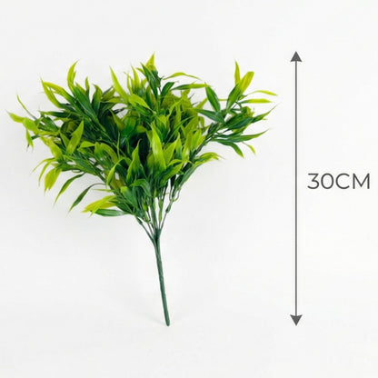 Dekorly 30CM Artificial Greenery Bush, Pack of 2, Designer Faux Leaf Bunch for Indoor Styling - back view (15)