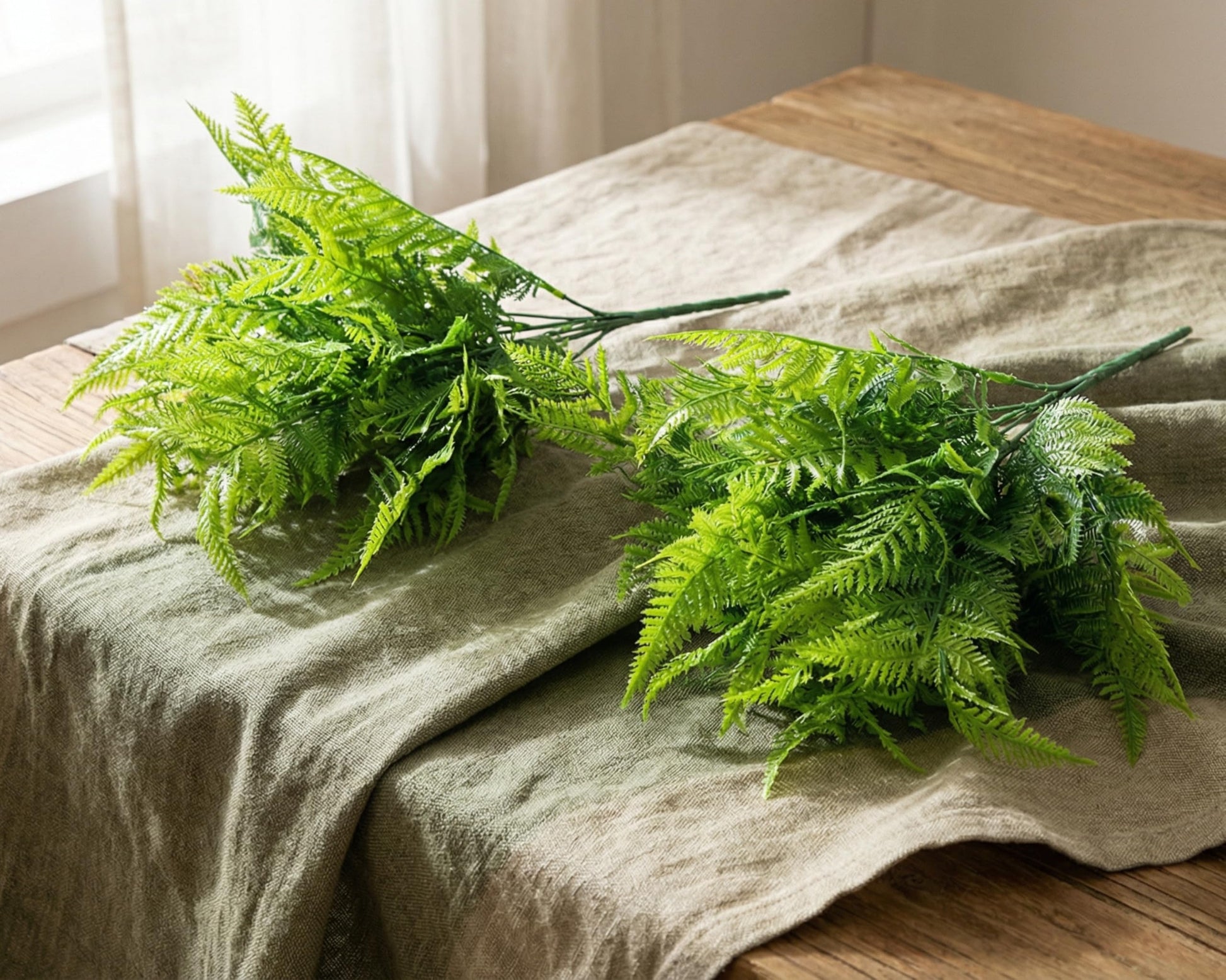 Dekorly 30CM Artificial Greenery Bush, Pack of 2, Designer Faux Leaf Bunch for Indoor Styling - front view