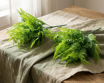 Dekorly 30CM Artificial Greenery Bush, Pack of 2, Designer Faux Leaf Bunch for Indoor Styling - front view
