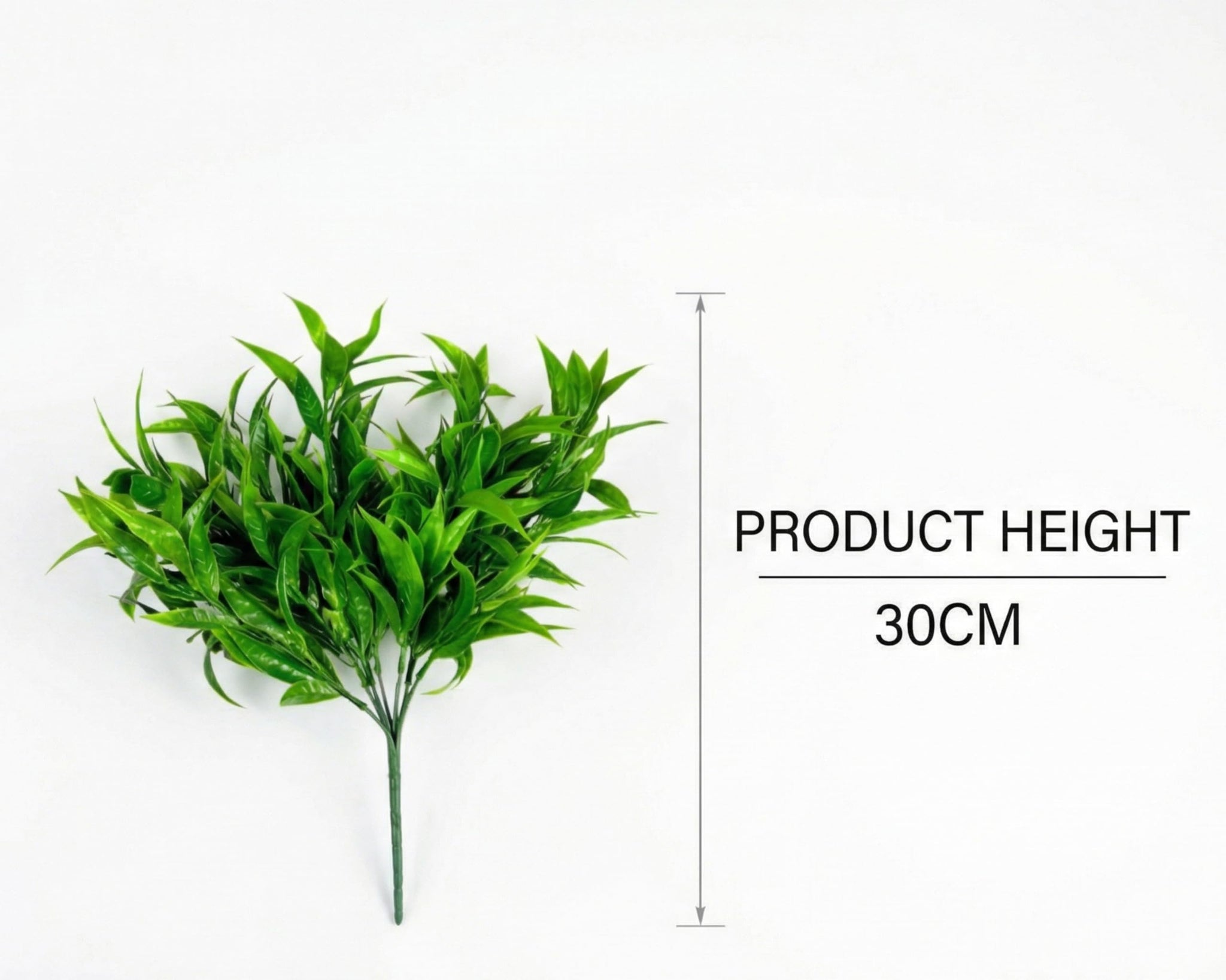 Dekorly 30CM Artificial Greenery Bush, Pack of 2, Designer Faux Leaf Bunch for Indoor Styling - back view (27)