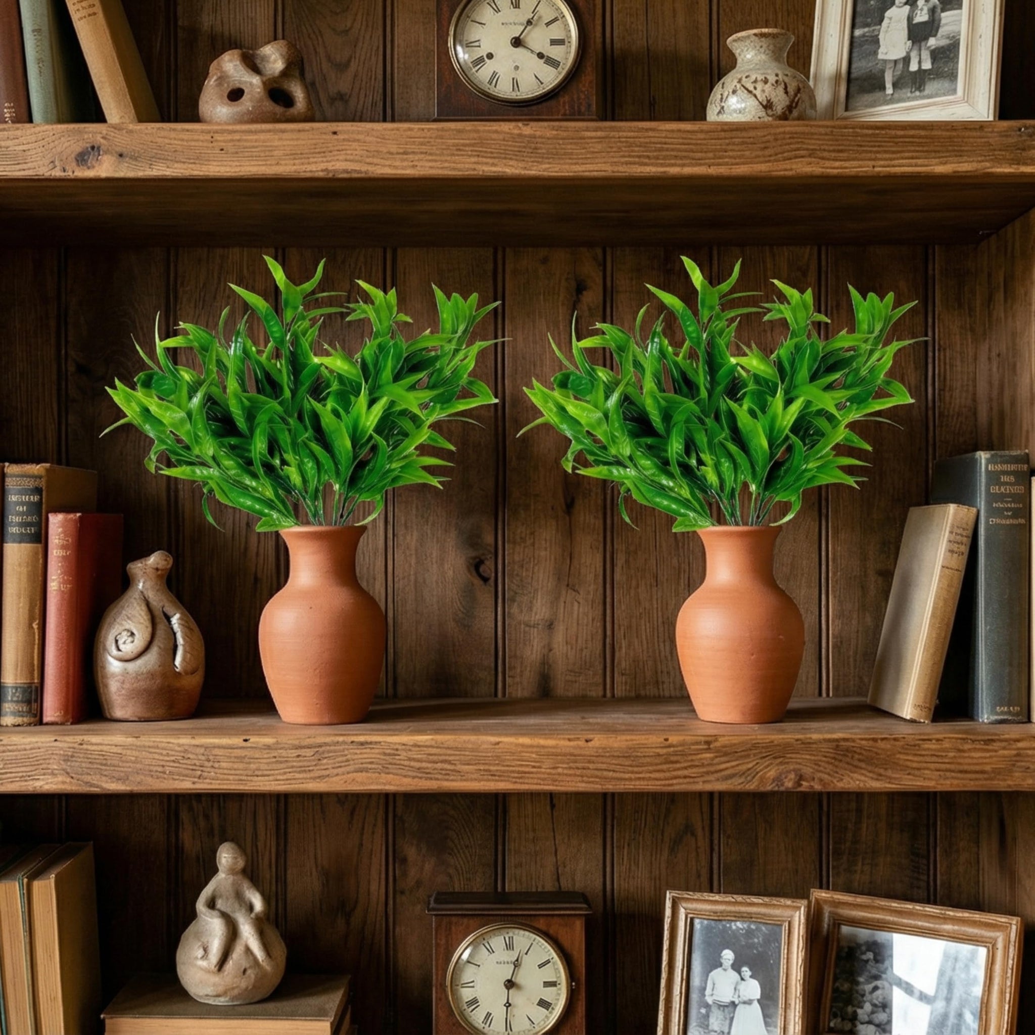Dekorly 30CM Artificial Greenery Bush, Pack of 2, Designer Faux Leaf Bunch for Indoor Styling - ingredients panel (30)