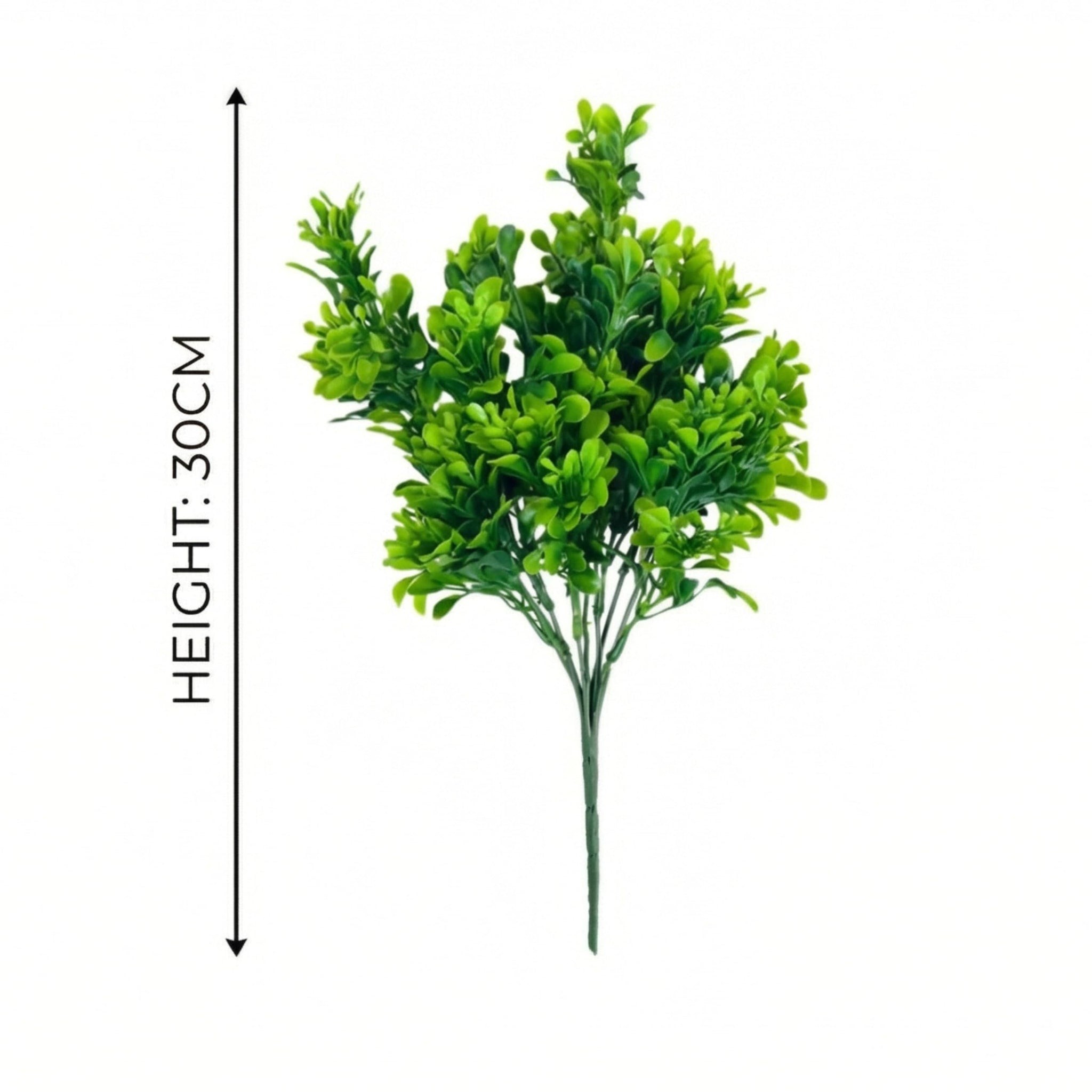 Dekorly 30CM Artificial Greenery Bush, Pack of 2, Designer Faux Leaf Bunch for Indoor Styling - back view (33)