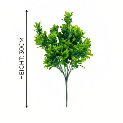 Dekorly 30CM Artificial Greenery Bush, Pack of 2, Designer Faux Leaf Bunch for Indoor Styling - back view (33)
