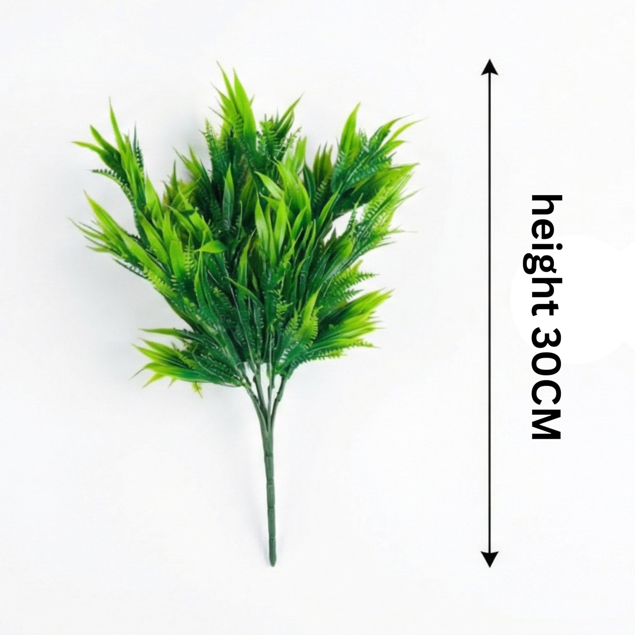 Dekorly 30CM Artificial Greenery Bush, Pack of 2, Designer Faux Leaf Bunch for Indoor Styling - back view (39)