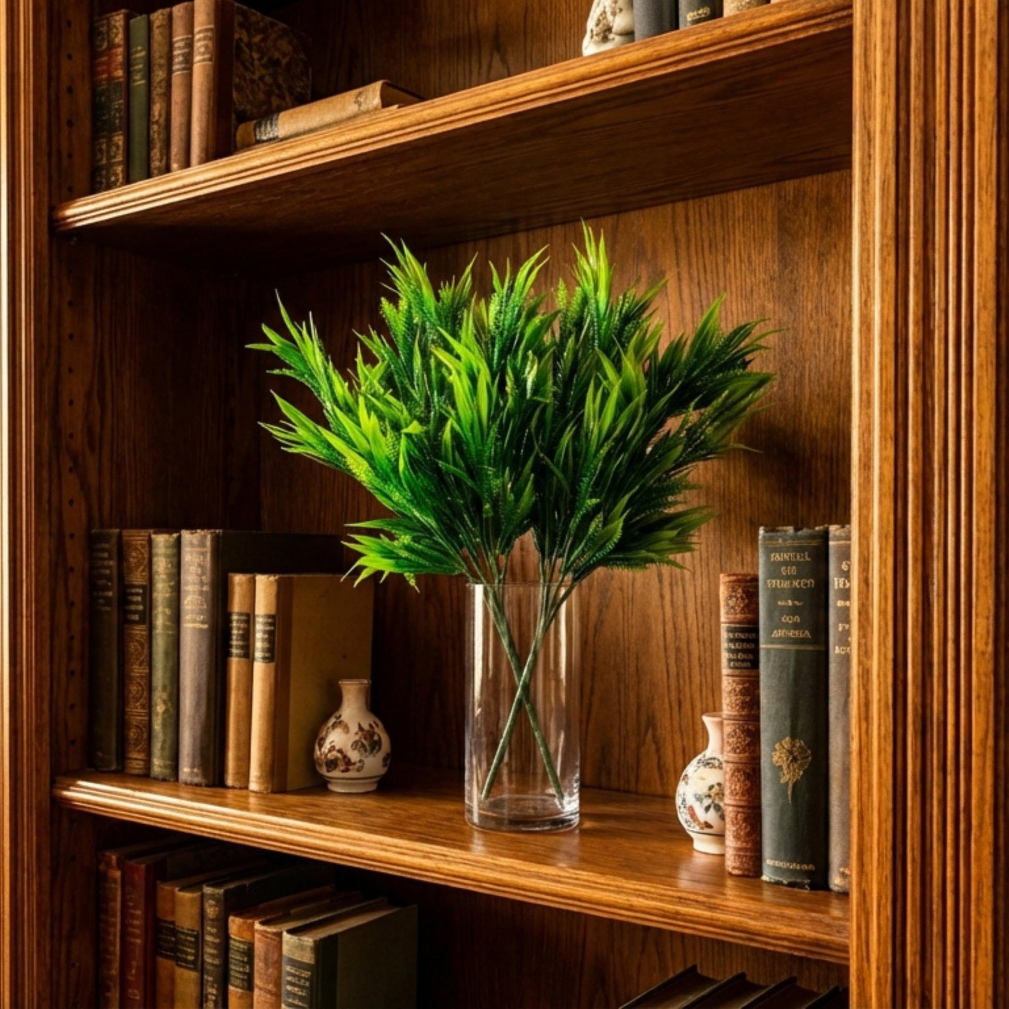 Dekorly 30CM Artificial Greenery Bush, Pack of 2, Designer Faux Leaf Bunch for Indoor Styling - ingredients panel (42)