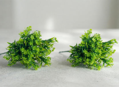 Dekorly 30CM Artificial Greenery Bush, Pack of 2, Designer Faux Leaf Bunch for Indoor Styling - front view (8)