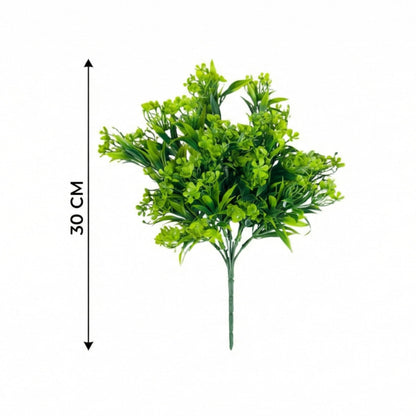 Dekorly 30CM Artificial Greenery Bush, Pack of 2, Designer Faux Leaf Bunch for Indoor Styling - back view (9)
