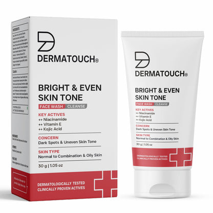 DERMATOUCH Bright & Even Tone Face Wash with Niacinamide, Vitamin E and Kojic Acid, Unisex